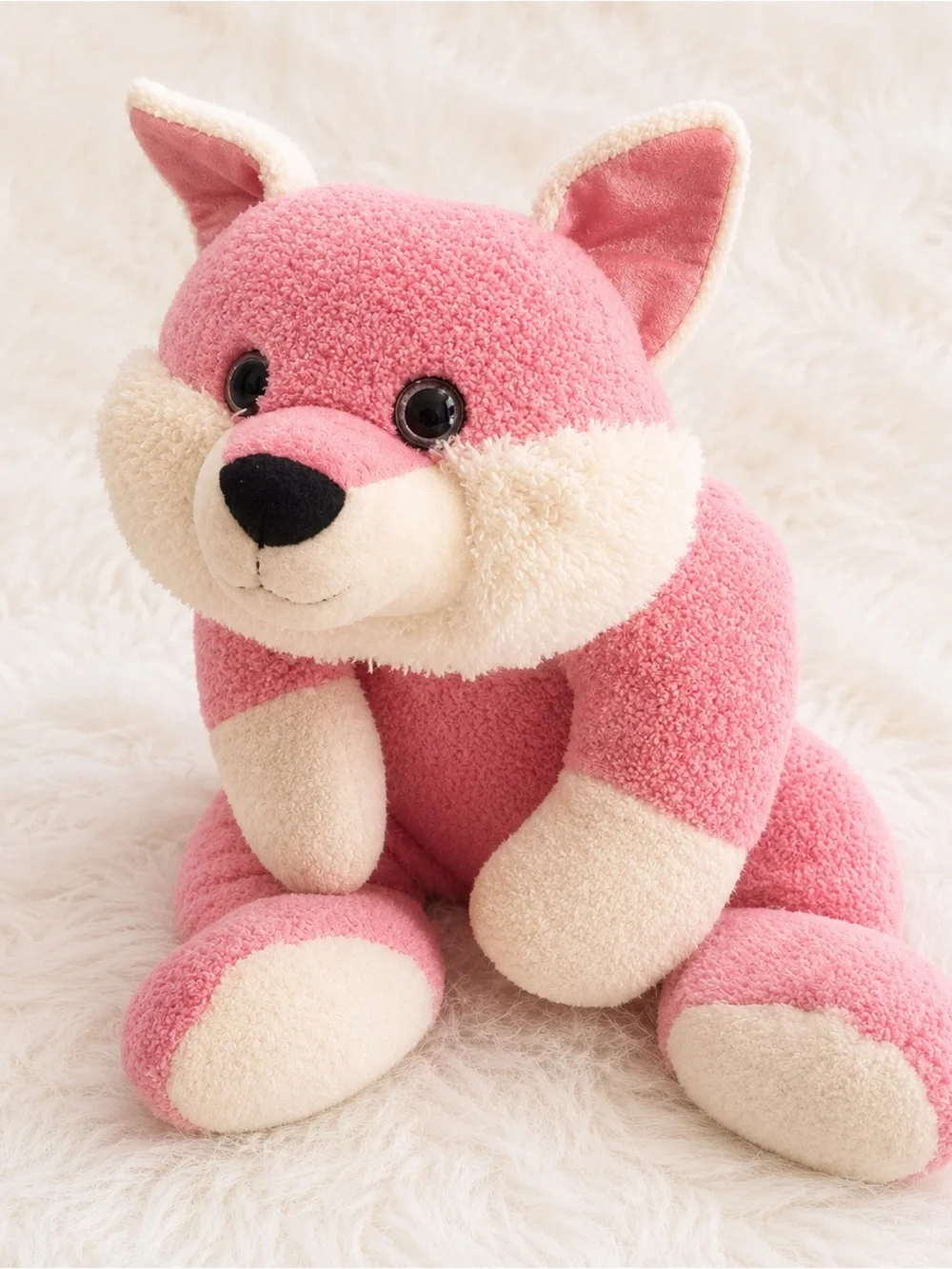 VTG Justice Kellytoy Jumbo Pink Fox Plush 36” Sparkle Eyes Giant Stuffed Animal
